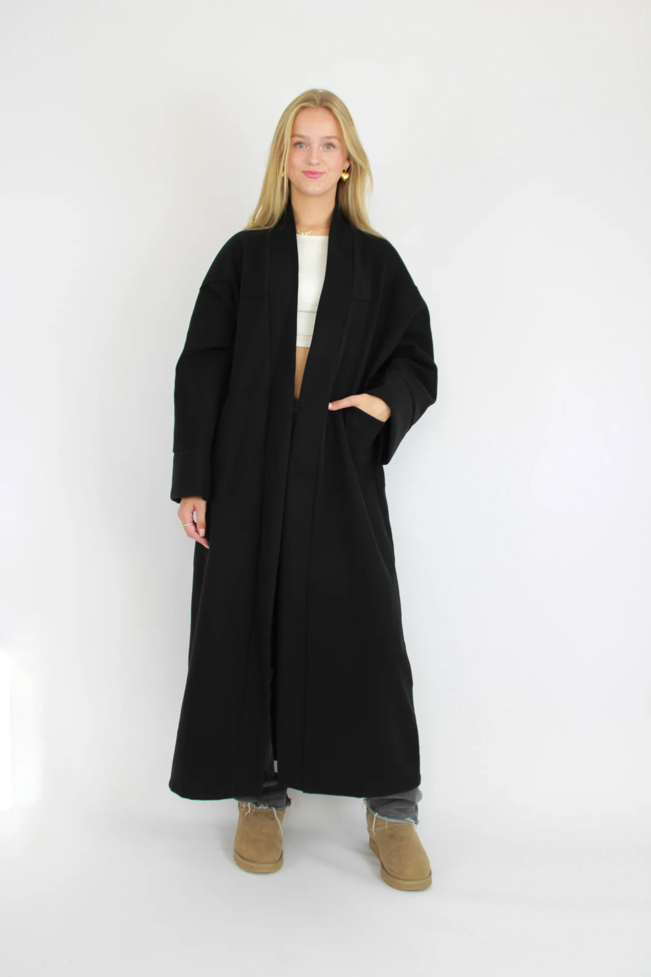 “TALL” NYLA KIMONO - BLACK - Image 5