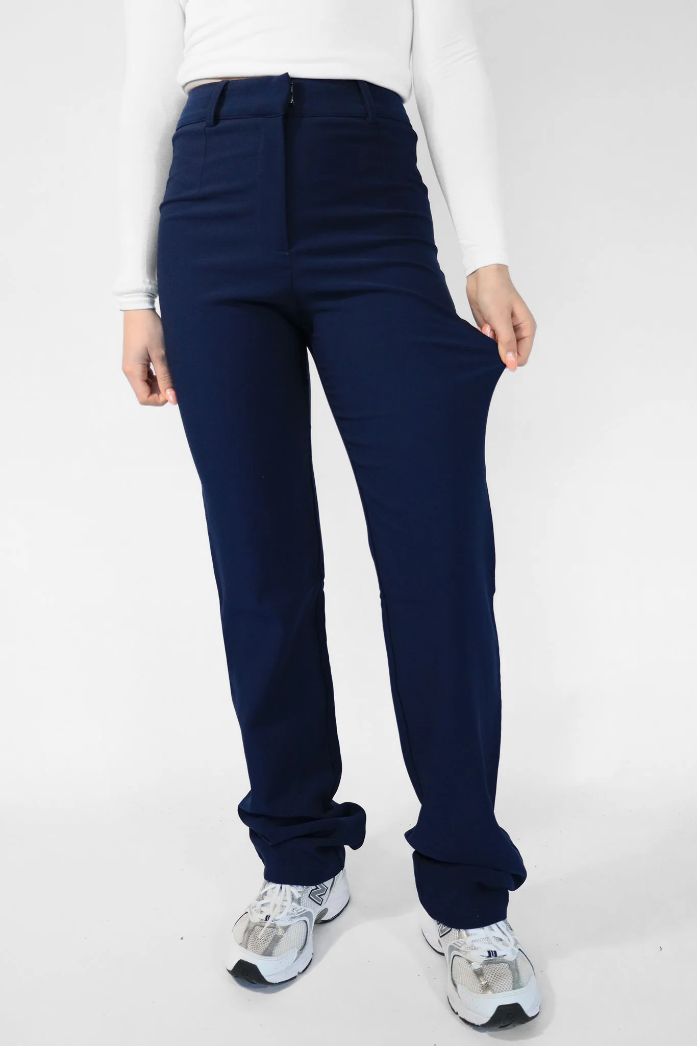 ''TALL'' STRETCH PANTS - NAVY - Image 8