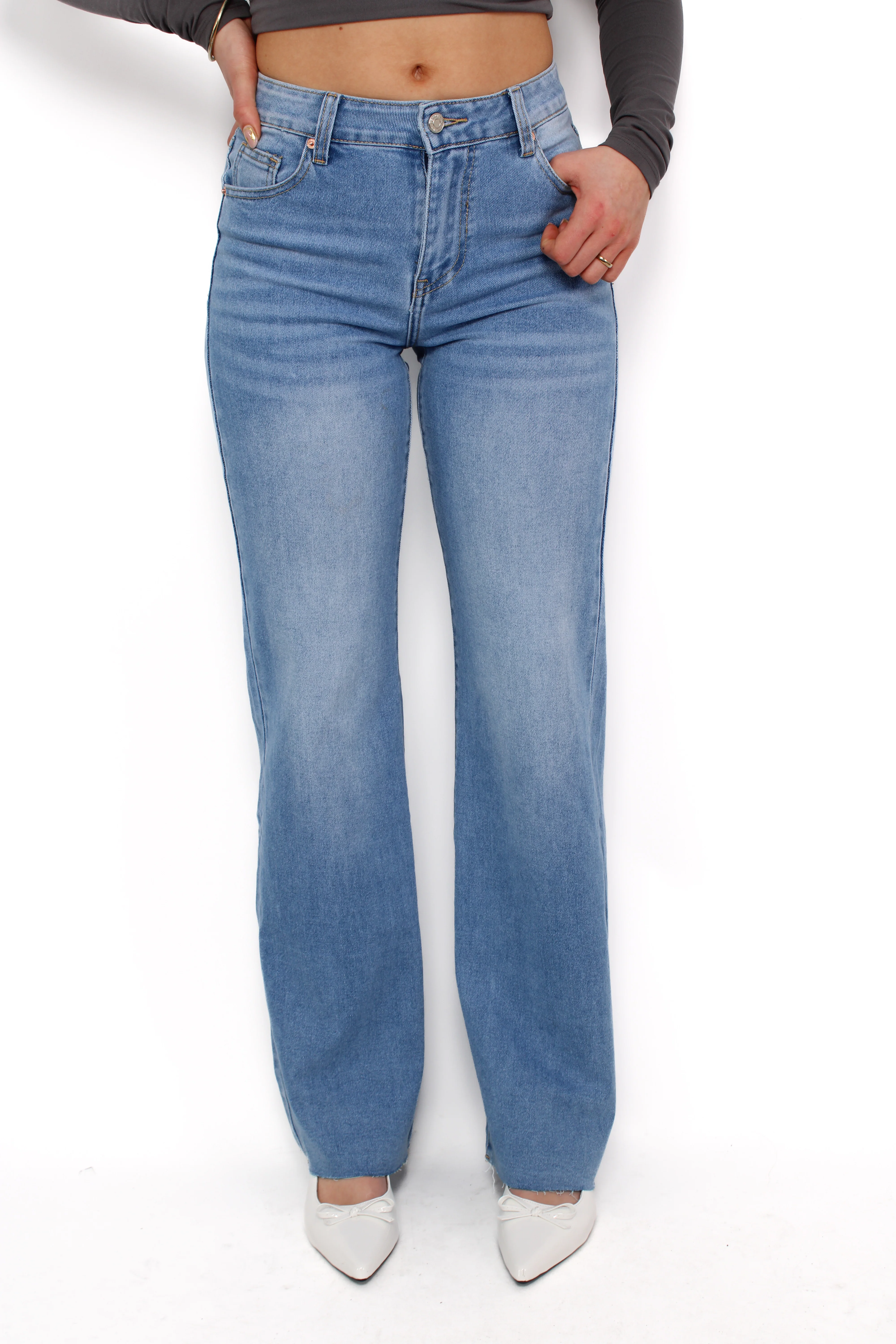 ''TALL'' WIDE LEG MID WAIST JEANS 1075 - DENIM - Image 4