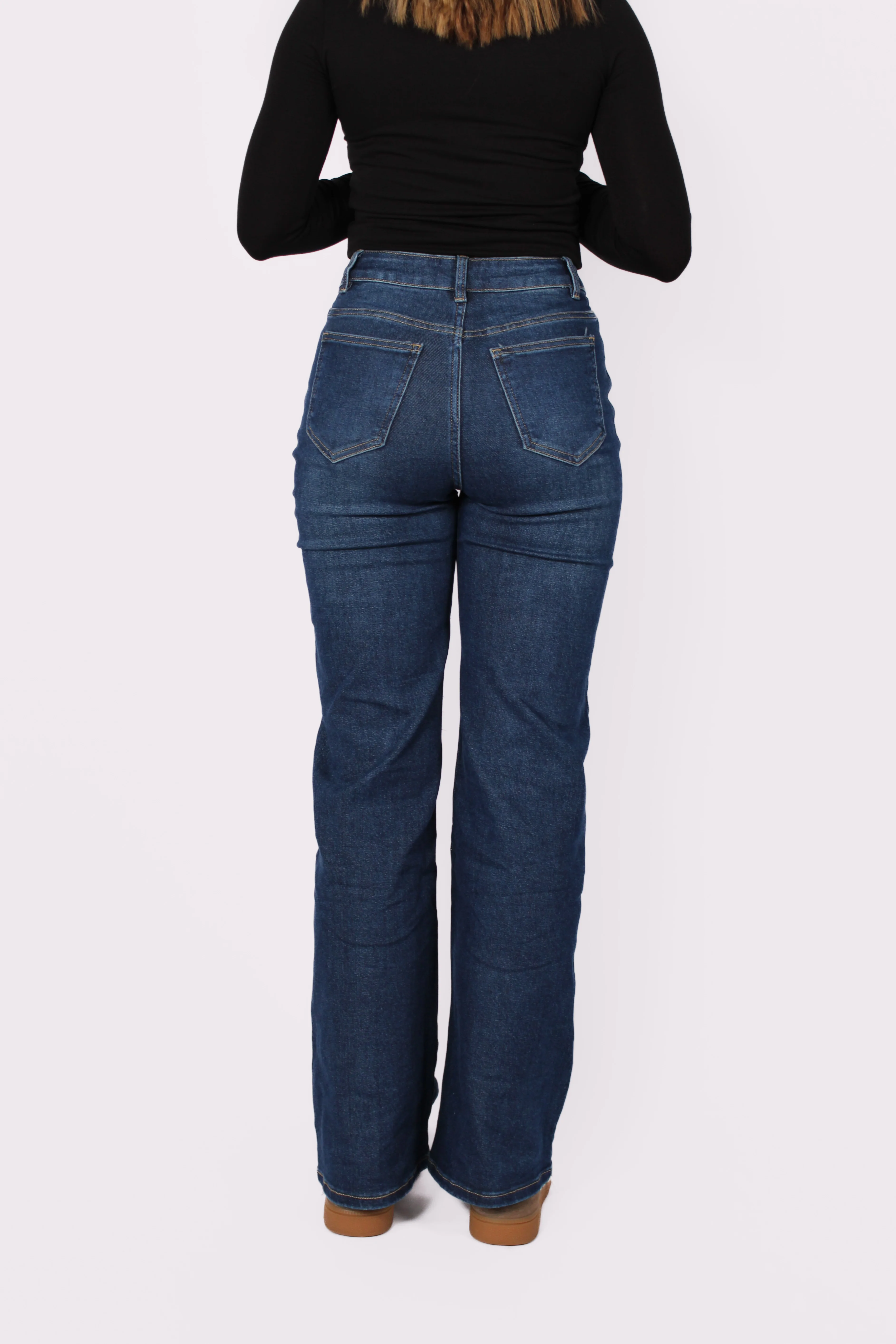 WIDE LEG JEANS 806-5B- MID DENIM - Image 3