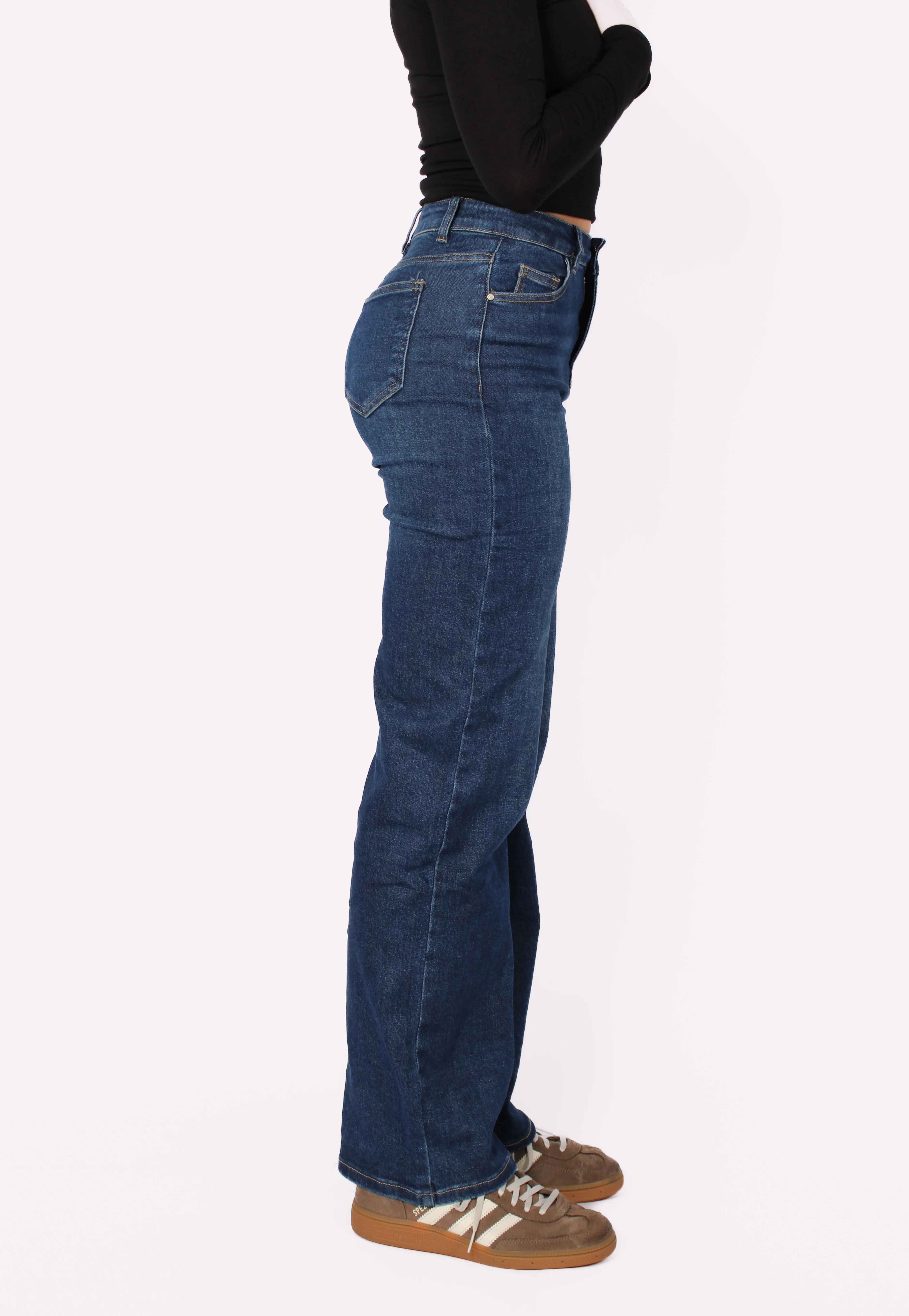 WIDE LEG JEANS 806-5B- MID DENIM - Image 6