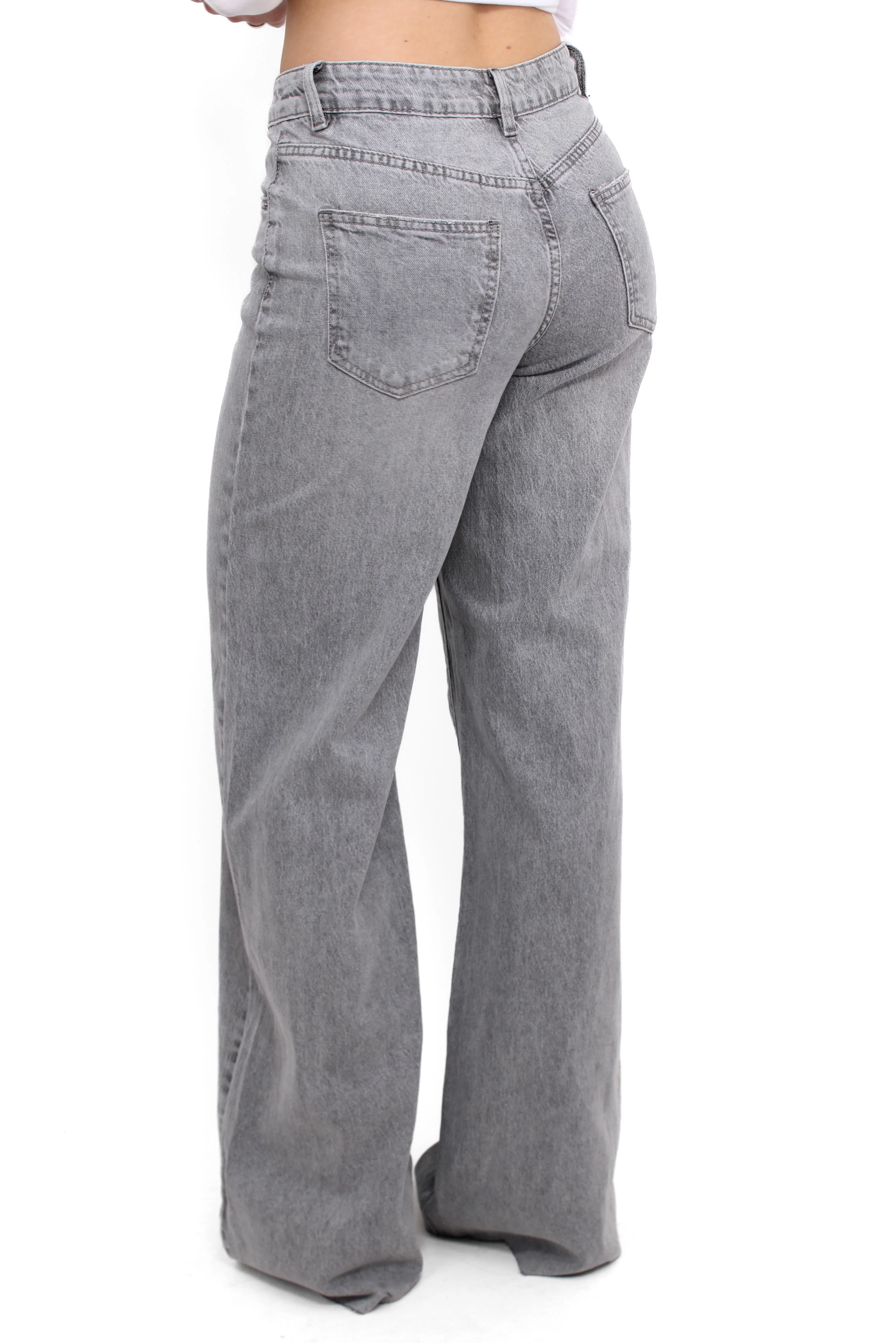 ''TALL'' WIDE LEG JEANS 9136 - GREY - Image 6