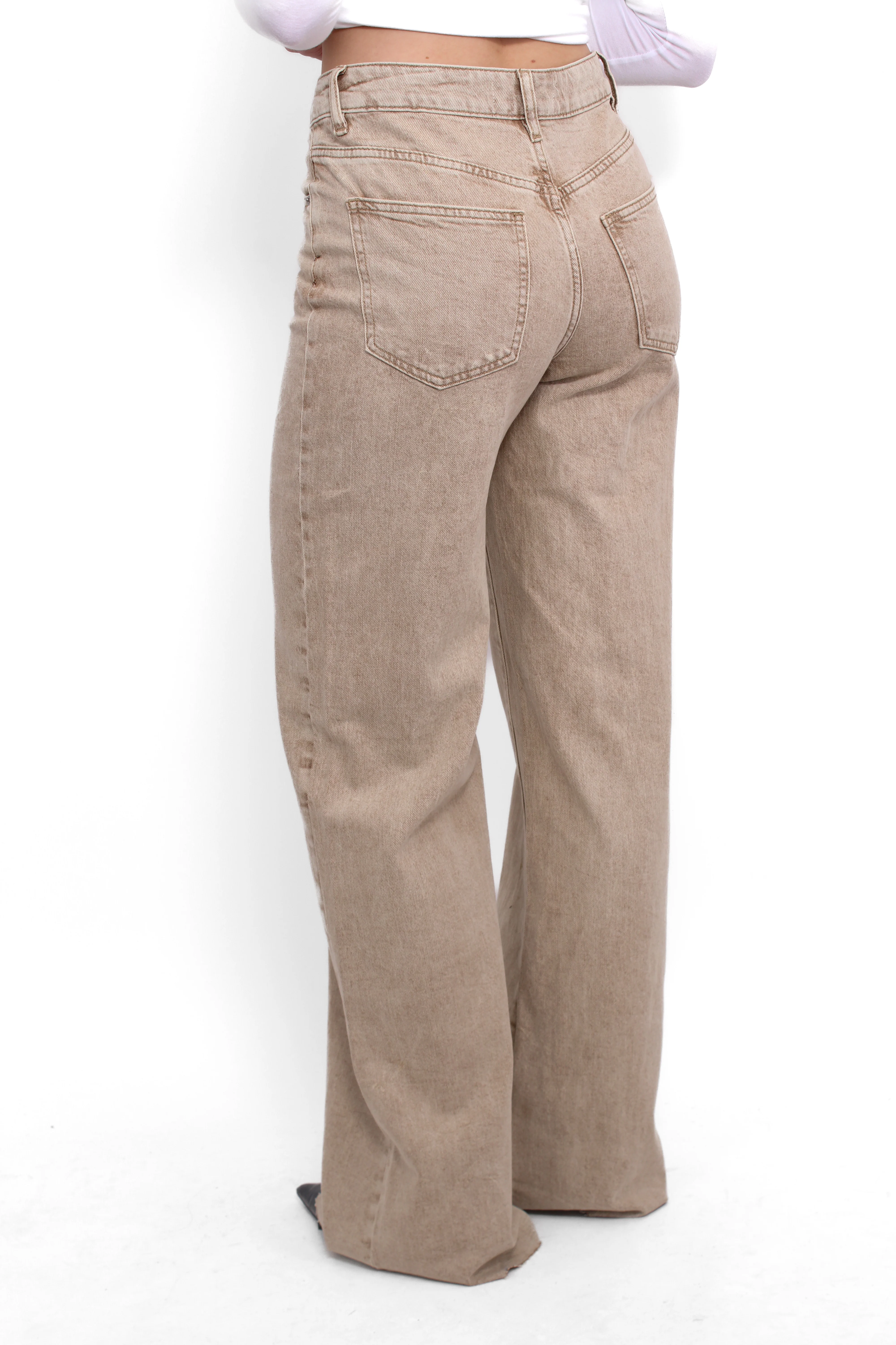 ''TALL'' WIDE LEG JEANS 9136 - SAND BEIGE - Image 7