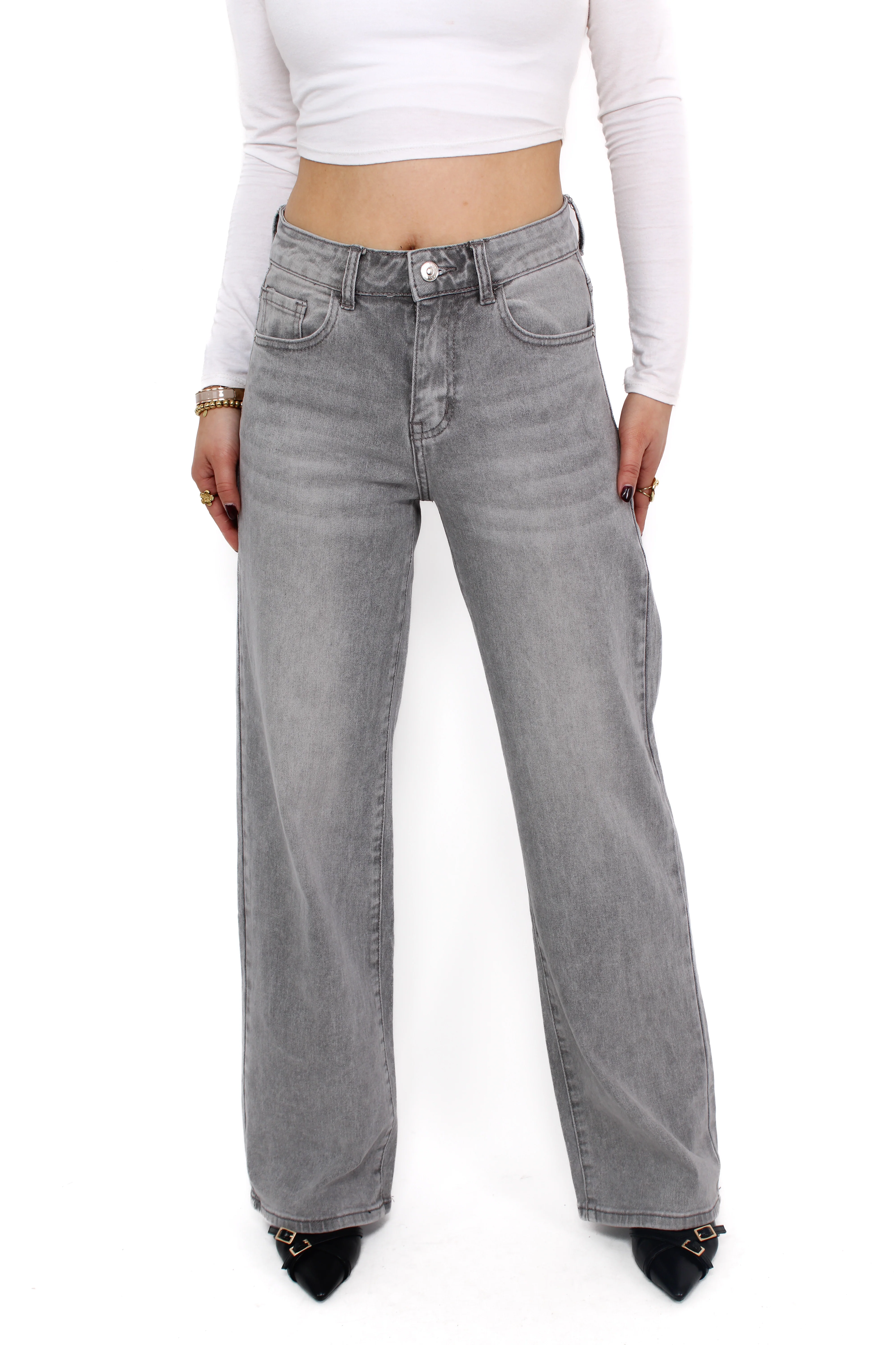 WIDE LEG JEANS 7395 - GREY - Image 3