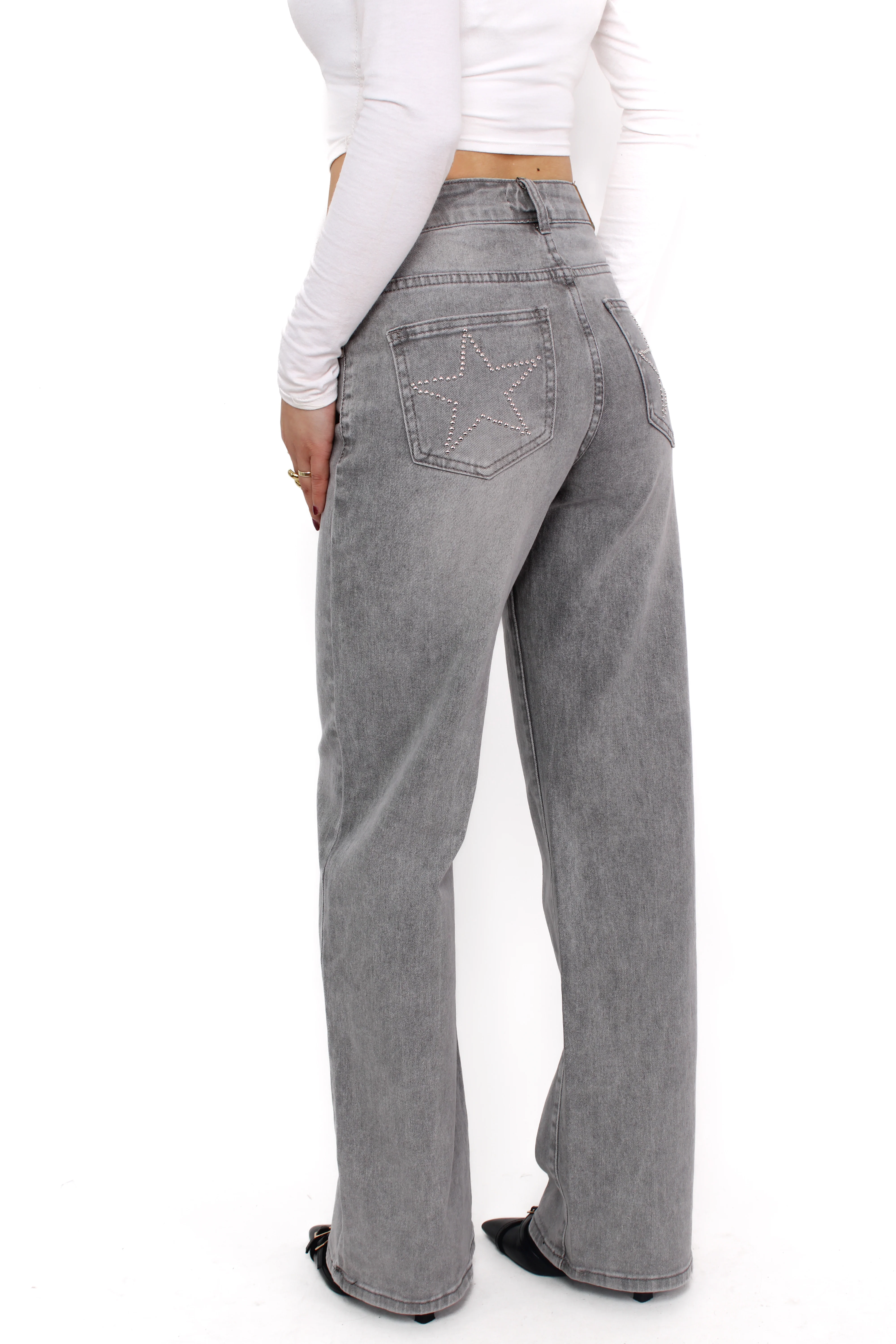 WIDE LEG JEANS 7395 - GREY - Image 9