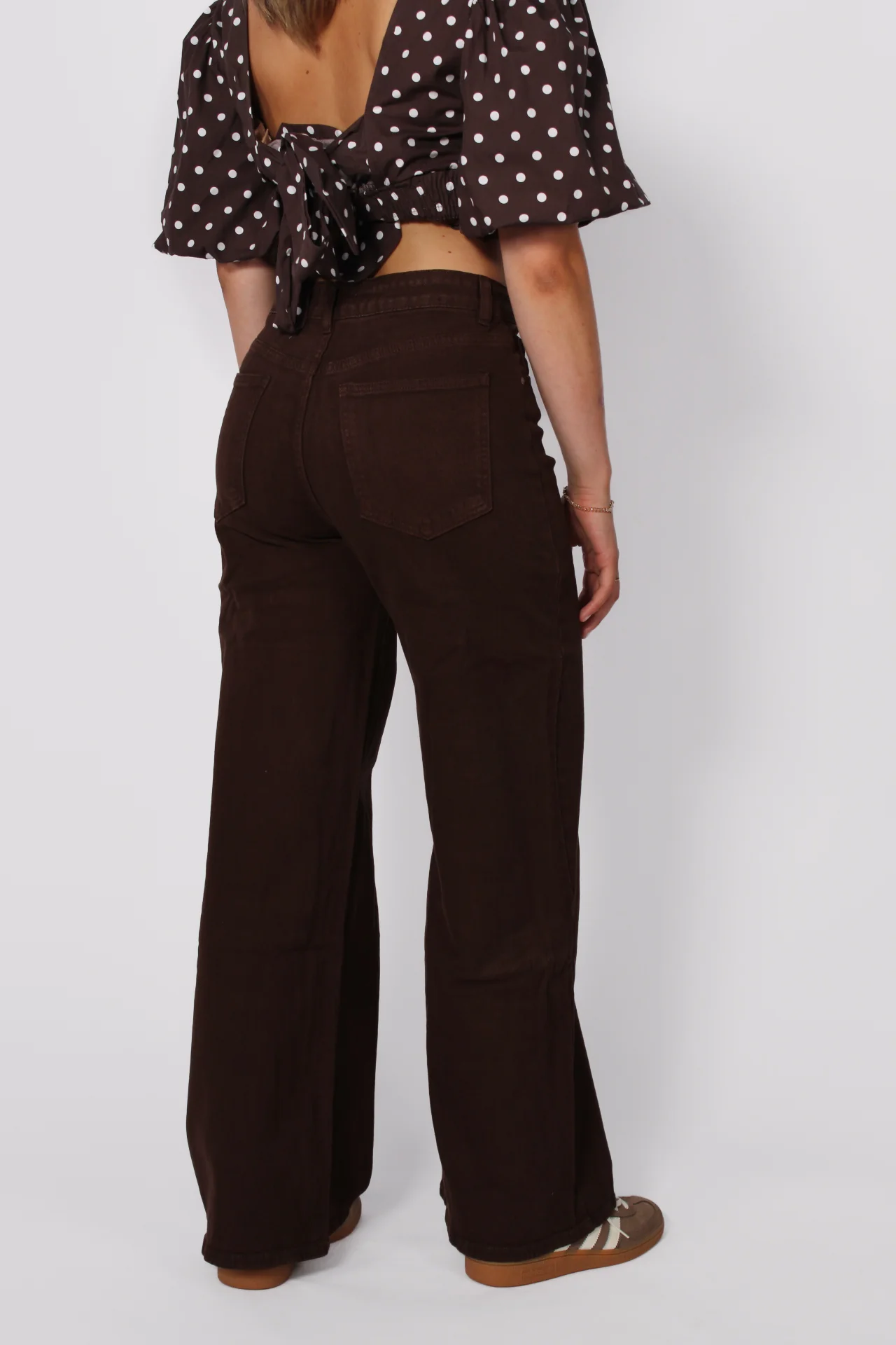WIDE LEG JEANS 9091-9 - DARK BROWN - Image 5