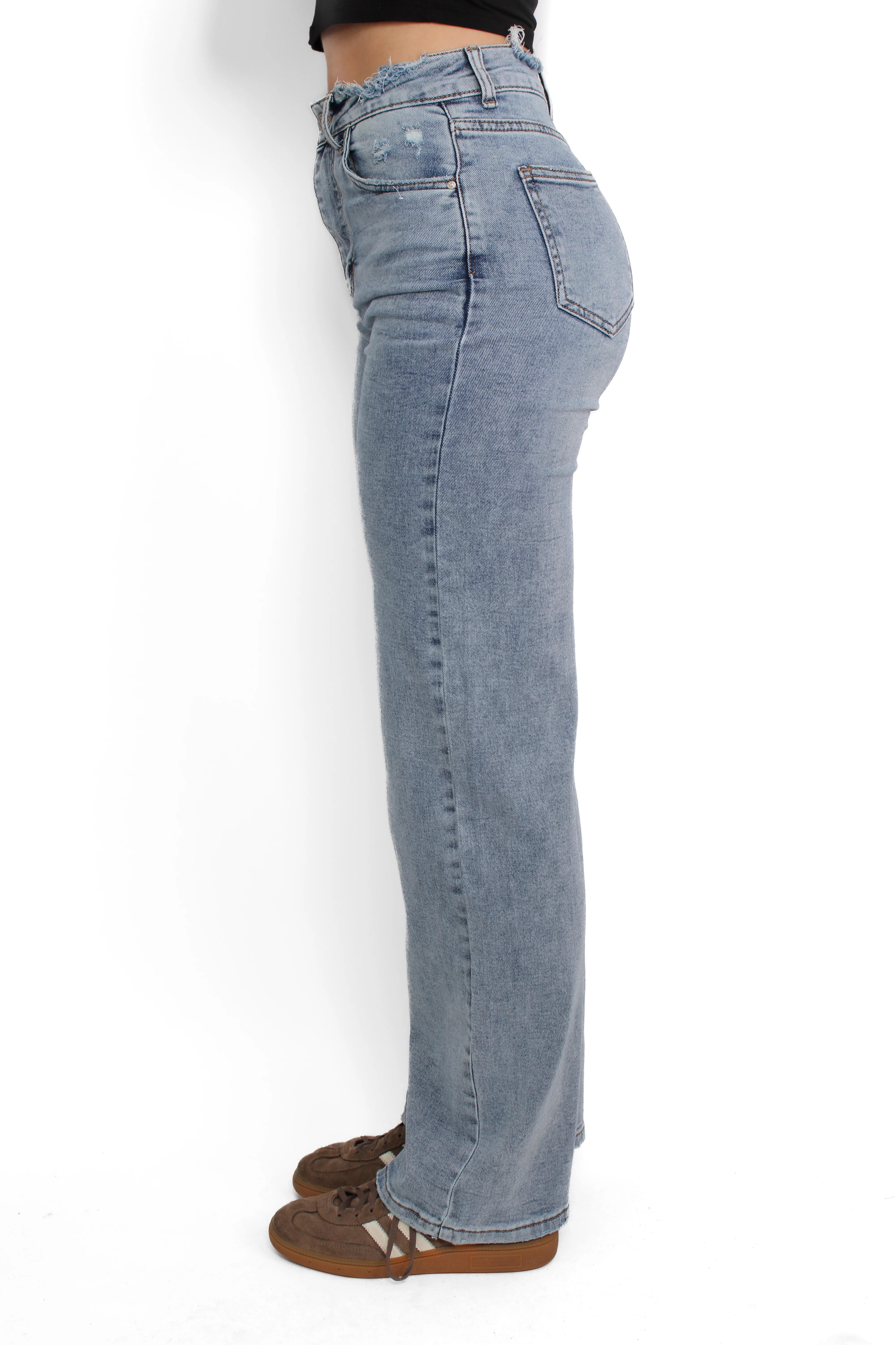 WIDE LEG DESTROYED JEANS 5372 - DENIM - Image 7