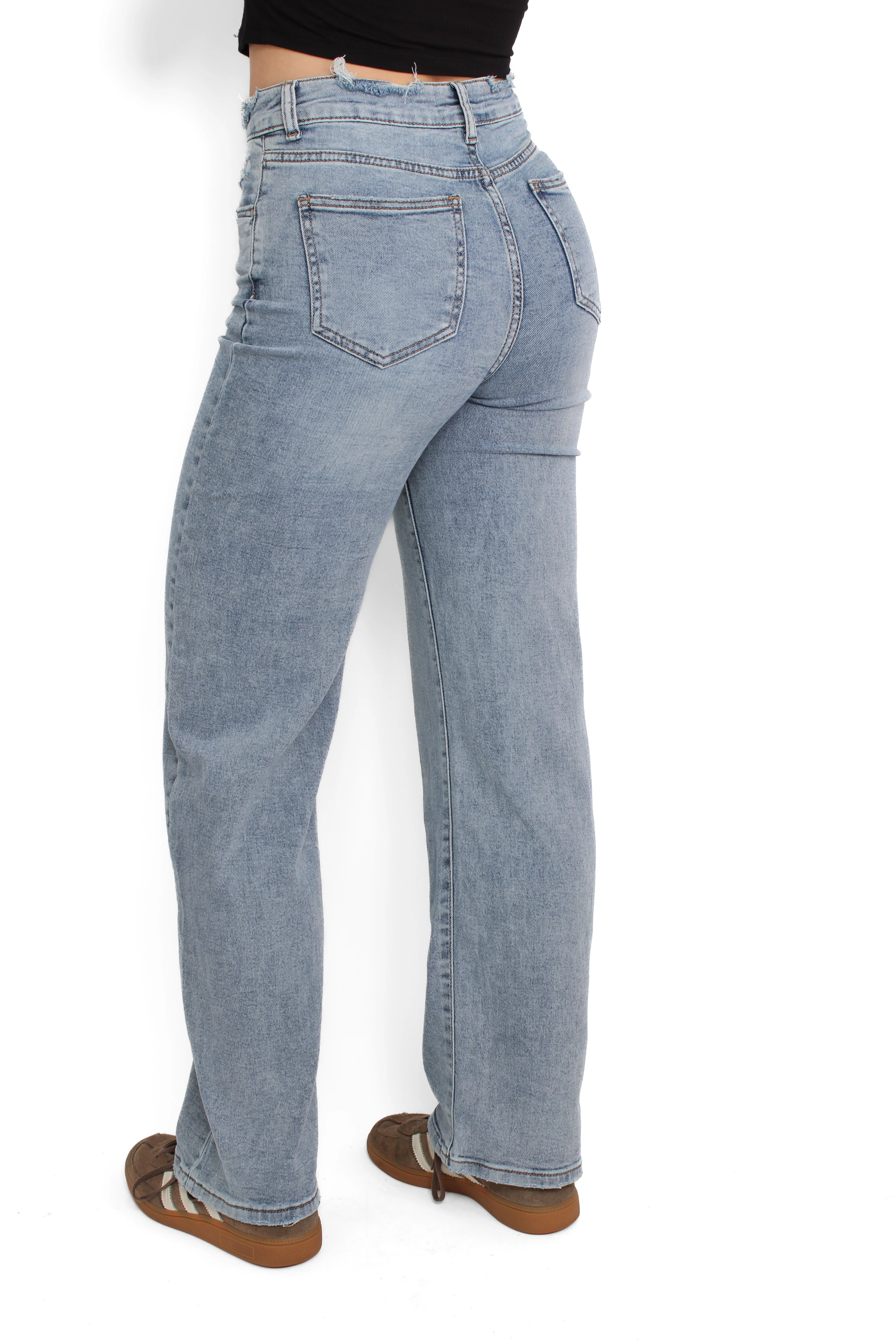 WIDE LEG DESTROYED JEANS 5372 - DENIM - Image 8