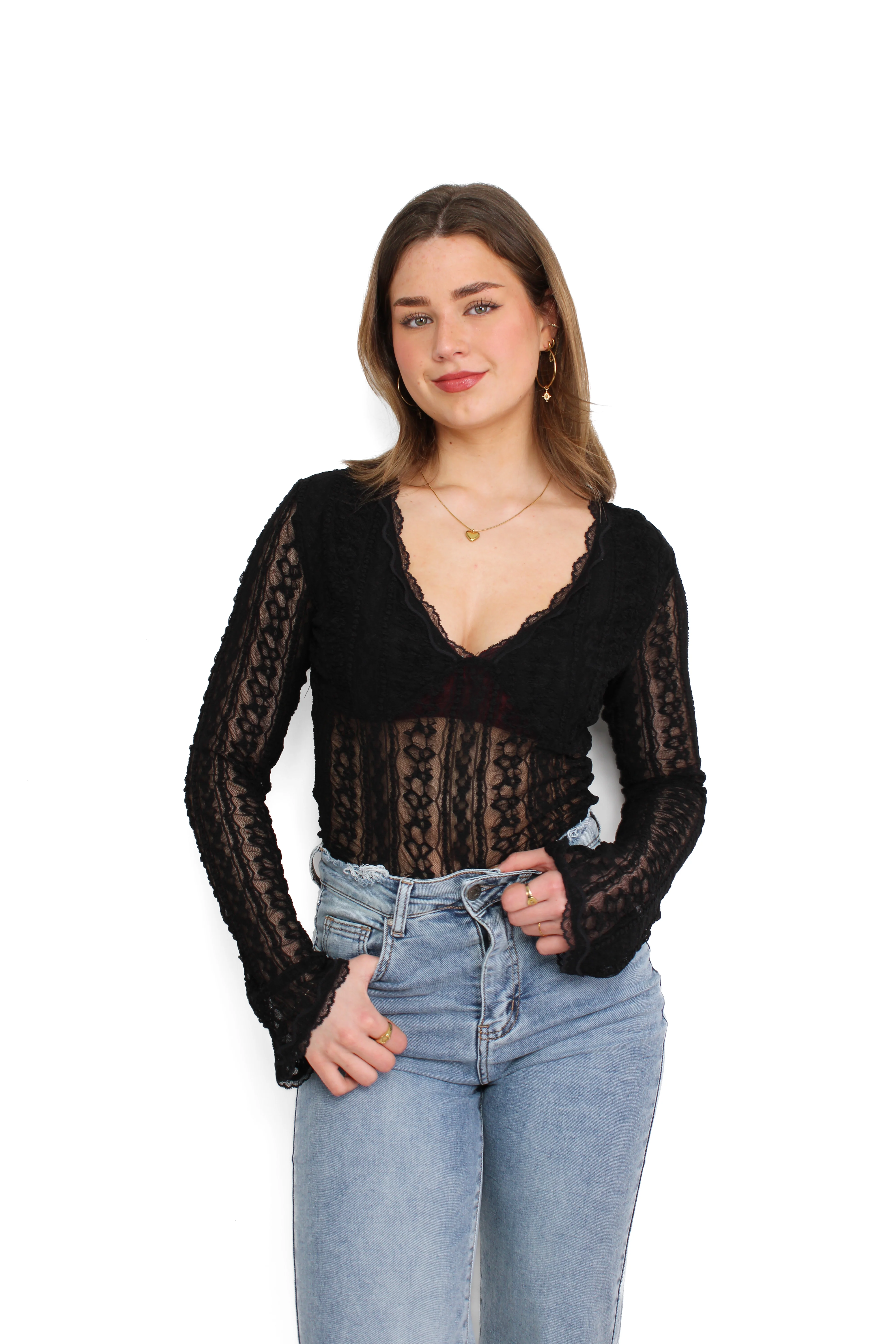 WILD ROMANCE LACE TOP - BLACK - Image 2