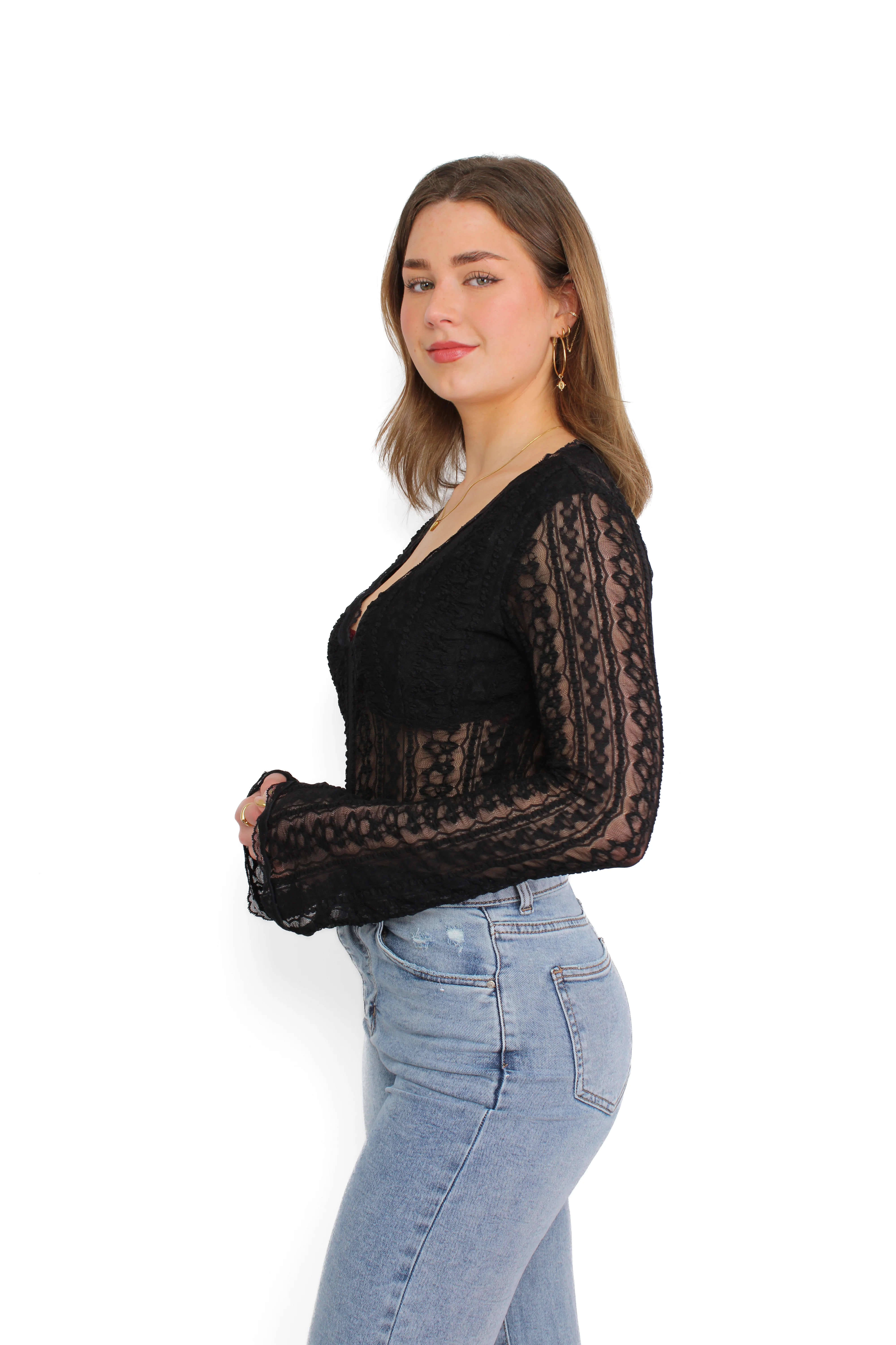 WILD ROMANCE LACE TOP - BLACK - Image 3