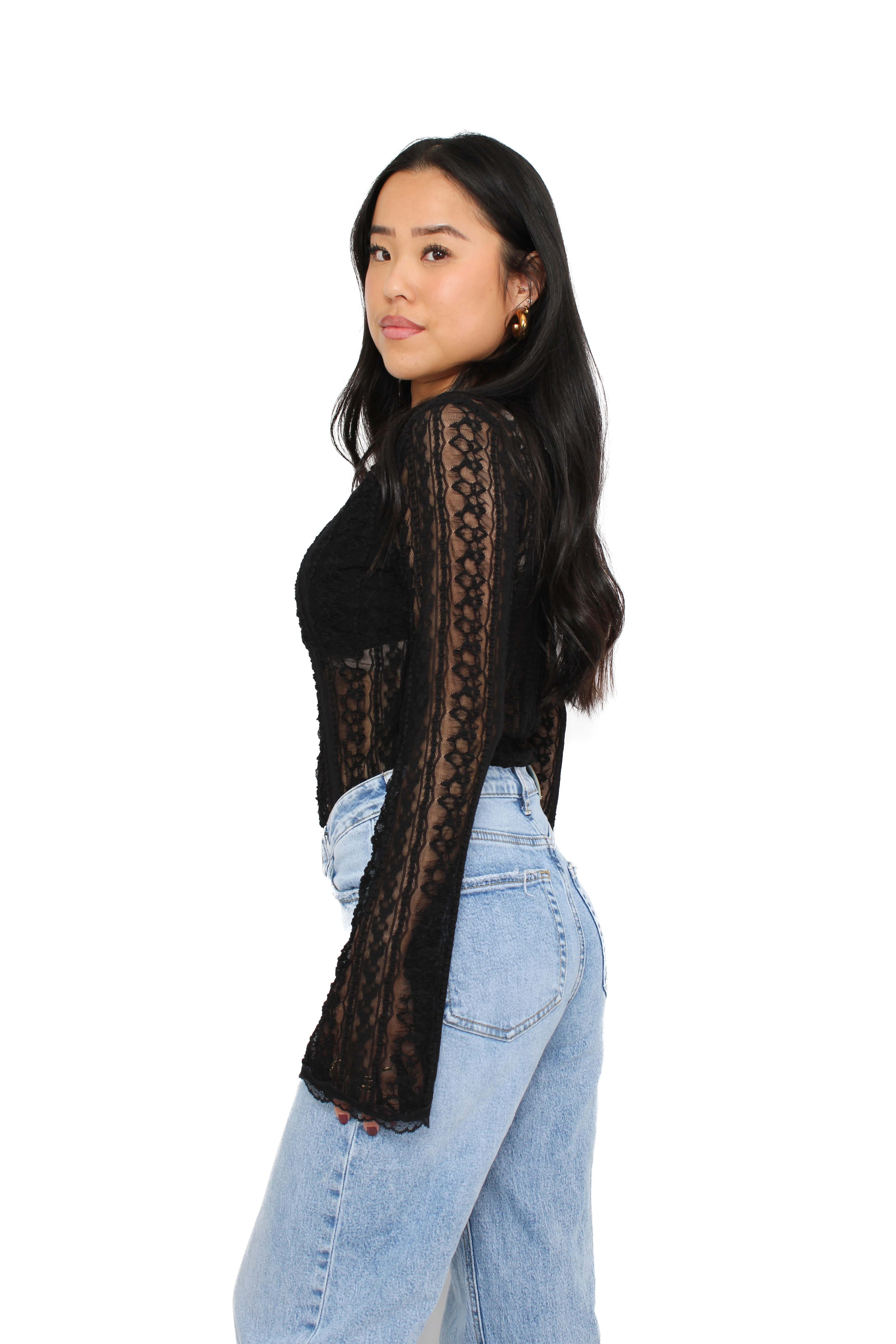 WILD ROMANCE LACE TOP - BLACK - Image 6