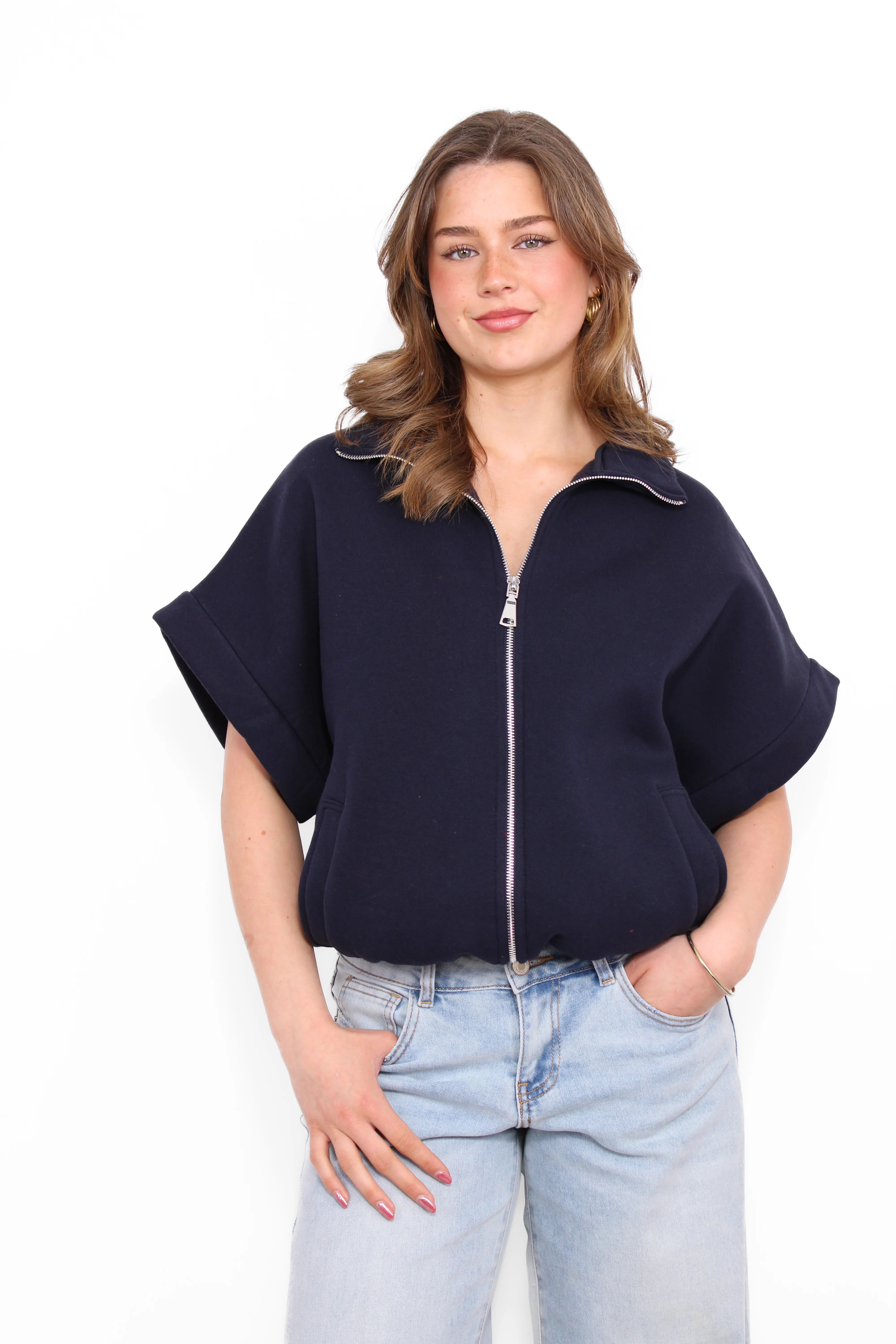 ZIPPER SLEEVELESS HOODIE - Image 3